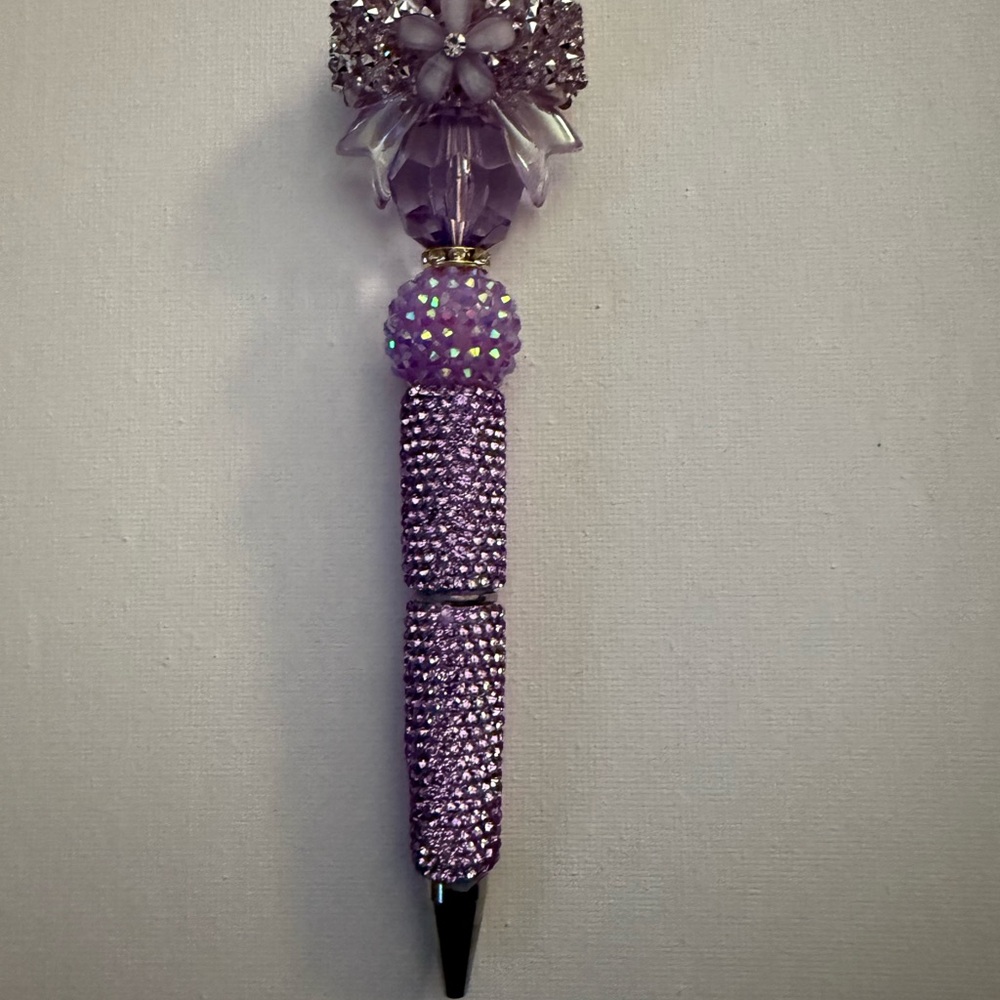 Elegant Purple Beaded Pen